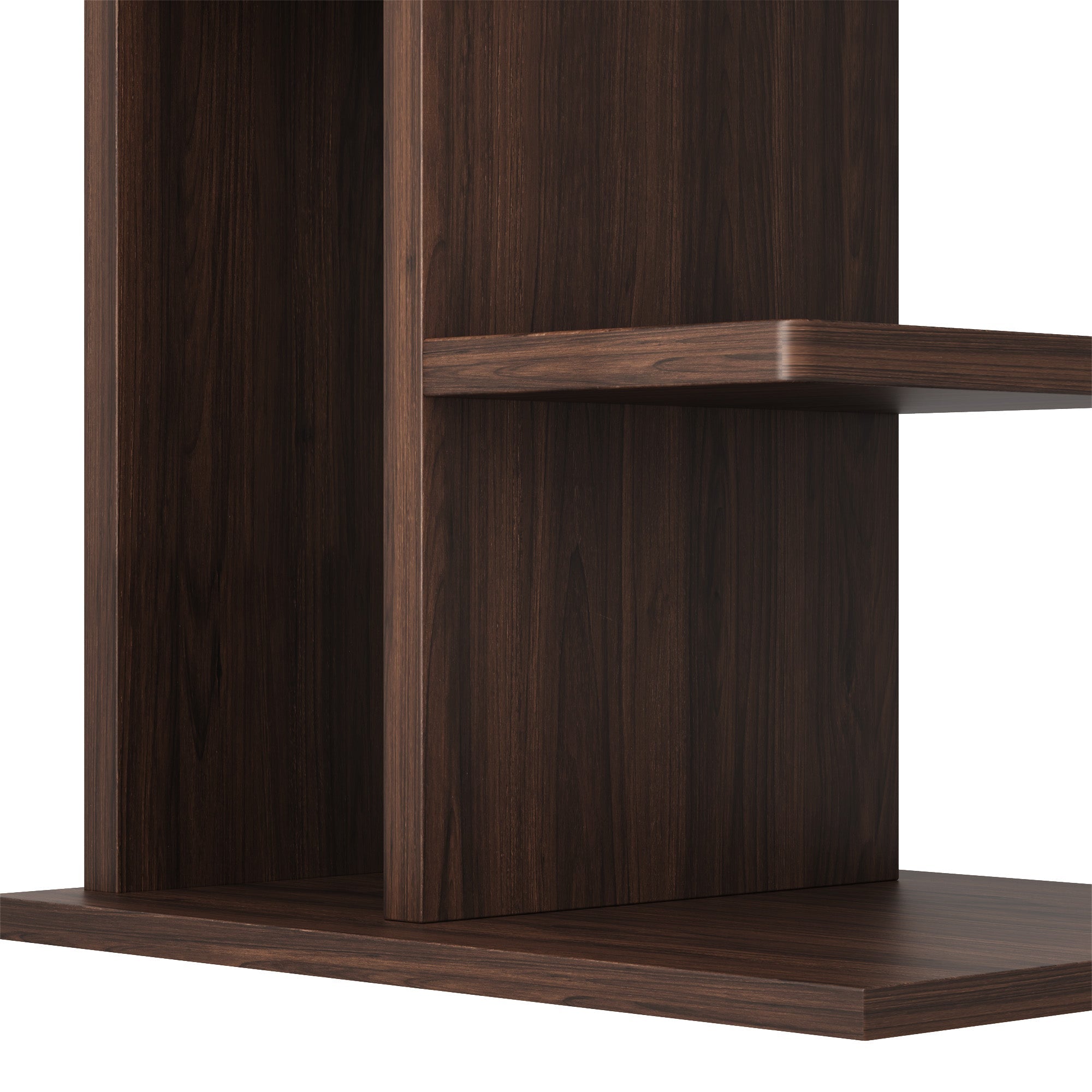 Omelody 9-Tier Walnut Narrow Vertical Invisible Bookshelf