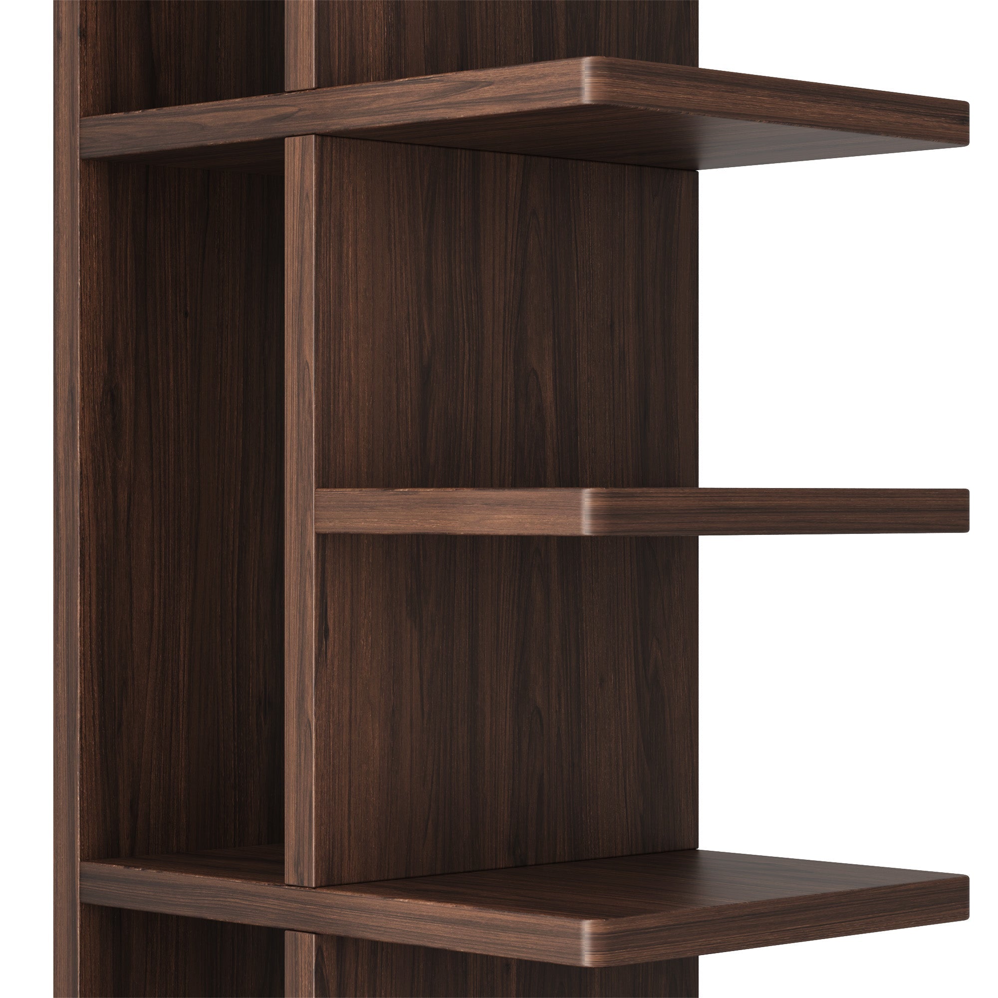 Omelody 9-Tier Walnut Narrow Vertical Invisible Bookshelf