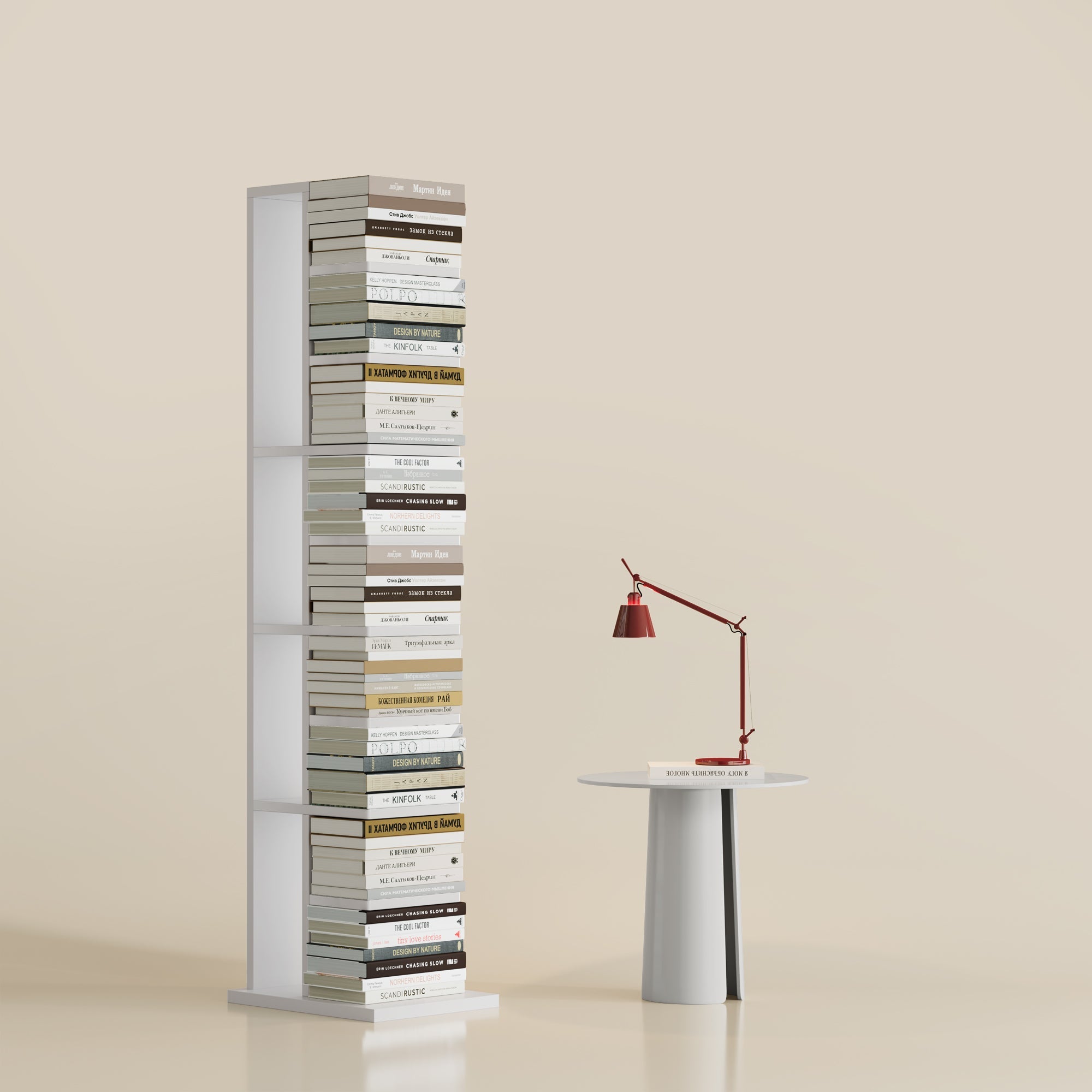 Omelody 9-Tier Walnut Narrow Vertical Invisible Bookshelf